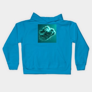 Teal Glitter Bubble Cloud Kids Hoodie